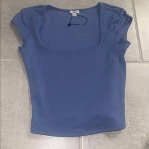 Garage blue square neck top